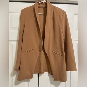 Beige Open Boyfriend Oversized Blazer